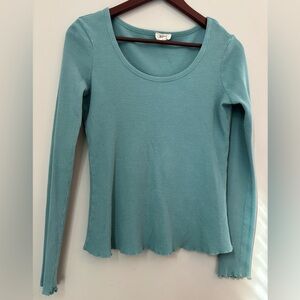 a.n.a Teal Square Knit Long Sleeve, Size M